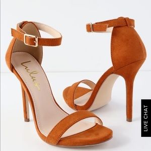 Brand New Lulus Rust Suede Single Strap Heels